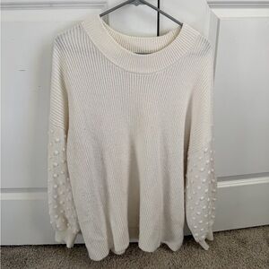 Cece cream polka dot sweater